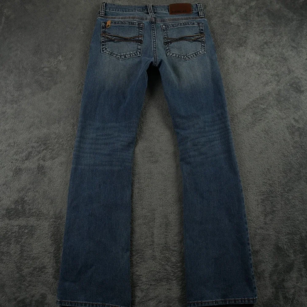 Rank 45 Jeans Mens 30x33 Blue Yuma Wash Trigger Slim Bootcut Performance Stretch